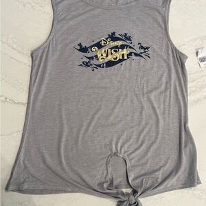 Disney Gray Tank Top with Gold 'Wish' Logo